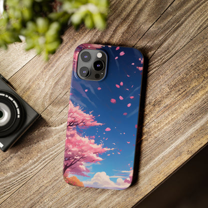 japanese sky landscape sakura flowers - anime style