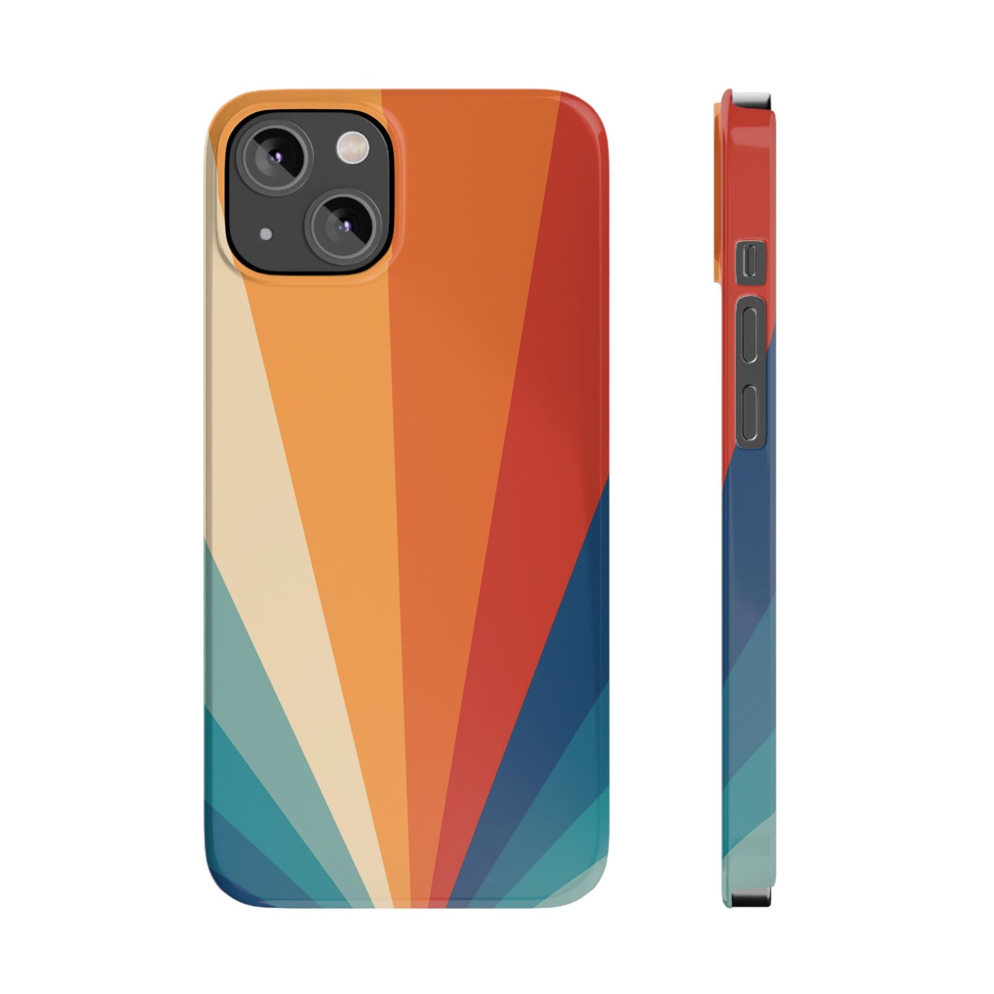 Retro iPhone case with abstract stripe flare - Timeless design for summer - For iPhone 13, iPhone 14 and iPhone 15 pro and max