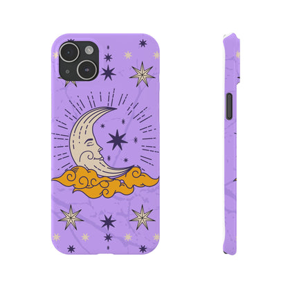 Purple Moon & Modern Witch iPhone 16, 15, 14, 13 Case - Celestial Design - Fits iPhone 15 Pro and Max - Ideal Gift for Modern Witches