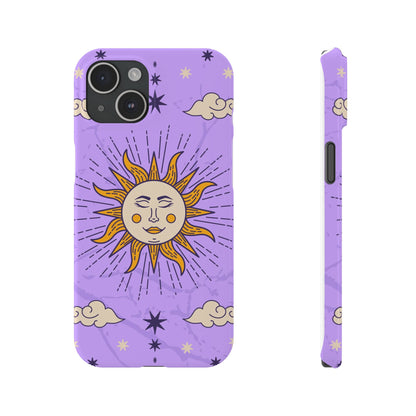 Purple Solar Eclipse Astrology iPhone 16, 15, 14, 13 Case - Celestial Design - Fits iPhone 15 Pro and Max- Ideal Gift for Astrology Enthusiasts