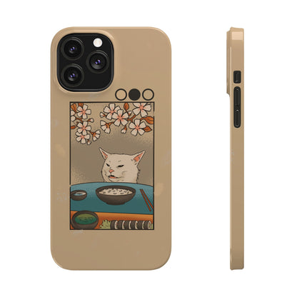 Whimsical Cat and Sushi iPhone Case – Meme-Inspired