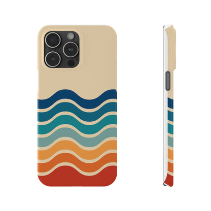 Retro Abstract Striped iPhone Case - Timeless Design for Summer - For iPhone 13, iPhone 14 and iPhone 15 Pro and Max.