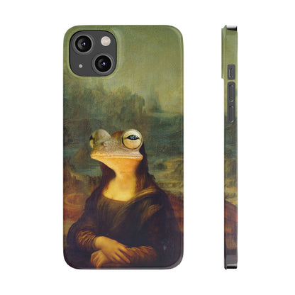 Froggy iPhone Case, Mona Lisa Parody, Wireless Charging - iPhone 16, 15, 14, 13 Pro/Max