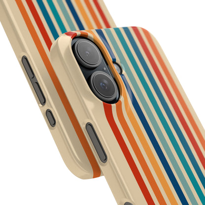 Retro iPhone case with abstract stripes on the horizon - Timeless Design for Summer - For iPhone 13, iPhone 14 and iPhone 15 pro and max.