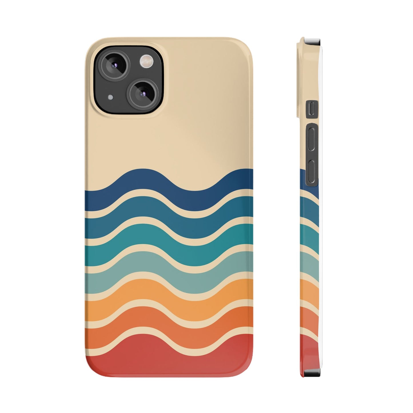 Retro Abstract Striped iPhone Case - Timeless Design for Summer - For iPhone 13, iPhone 14 and iPhone 15 Pro and Max.