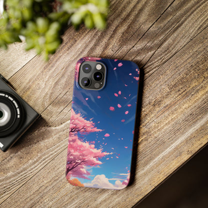 japanese sky landscape sakura flowers - anime style