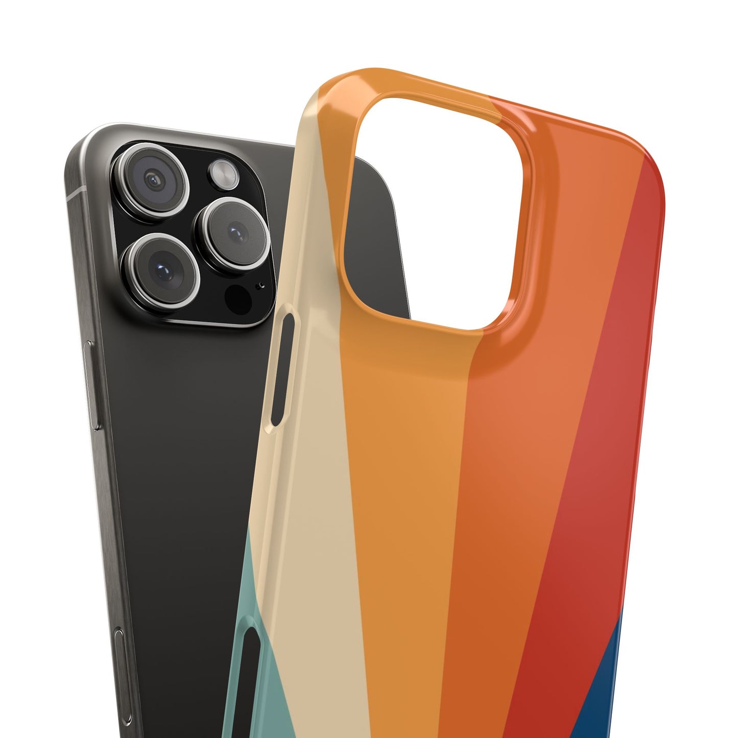 Retro iPhone case with abstract stripe flare - Timeless design for summer - For iPhone 13, iPhone 14 and iPhone 15 pro and max