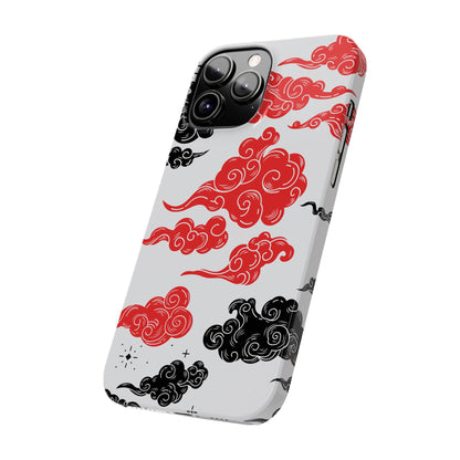 Red & Black Japanese Otaku Cloud iPhone Case - Stylish & Protective Cover