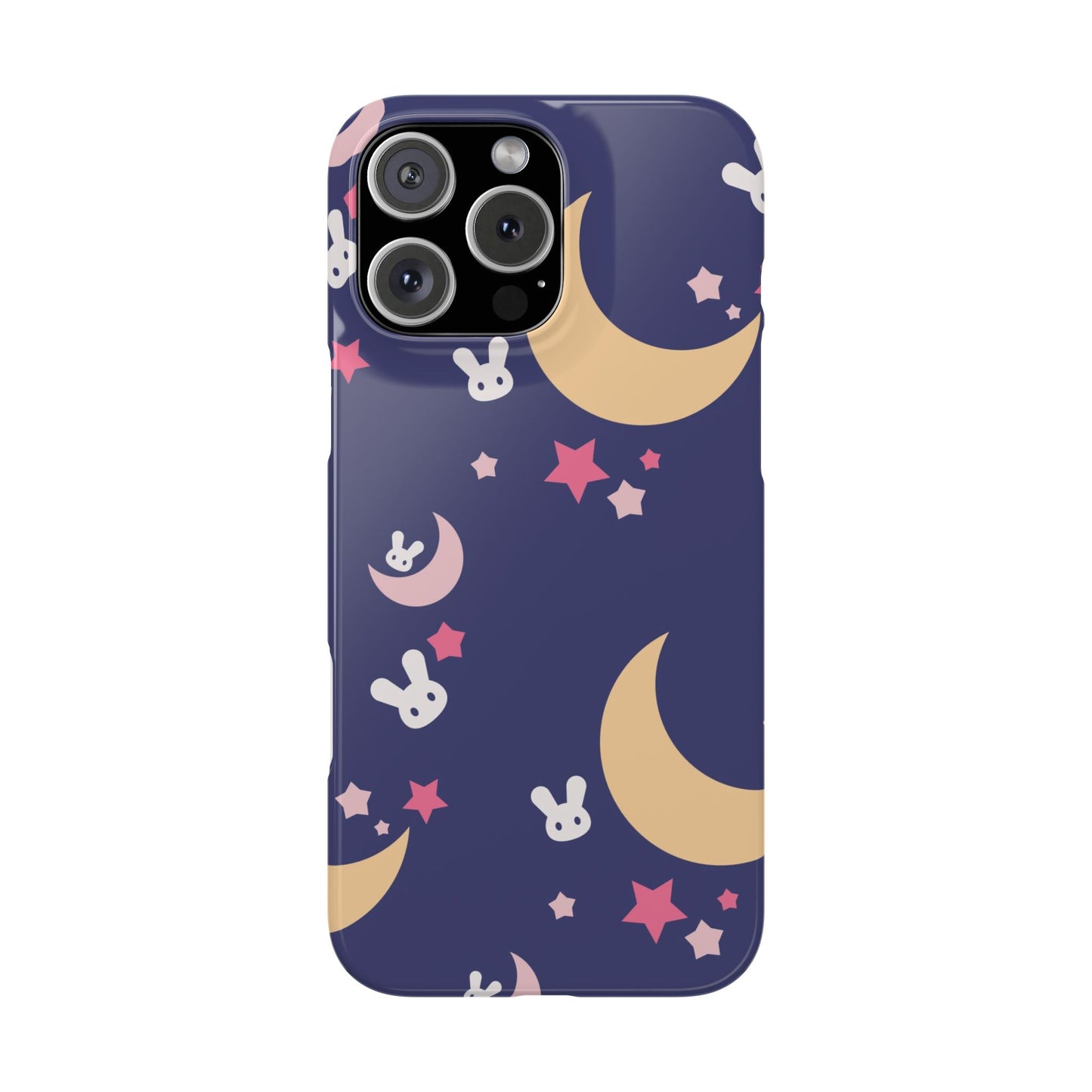 Adorable Bunnies with Moons Background iPhone Case - Ideal for Kids and Rabbit Lovers - For iphone 15 cases, iphone 14 and iphone 13 pro/max