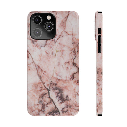 Case iPhone Natural pink stone marble design. For iphone 15, iphone 14 and iphone 13. Pro and max. Supports wireless charging. Premium