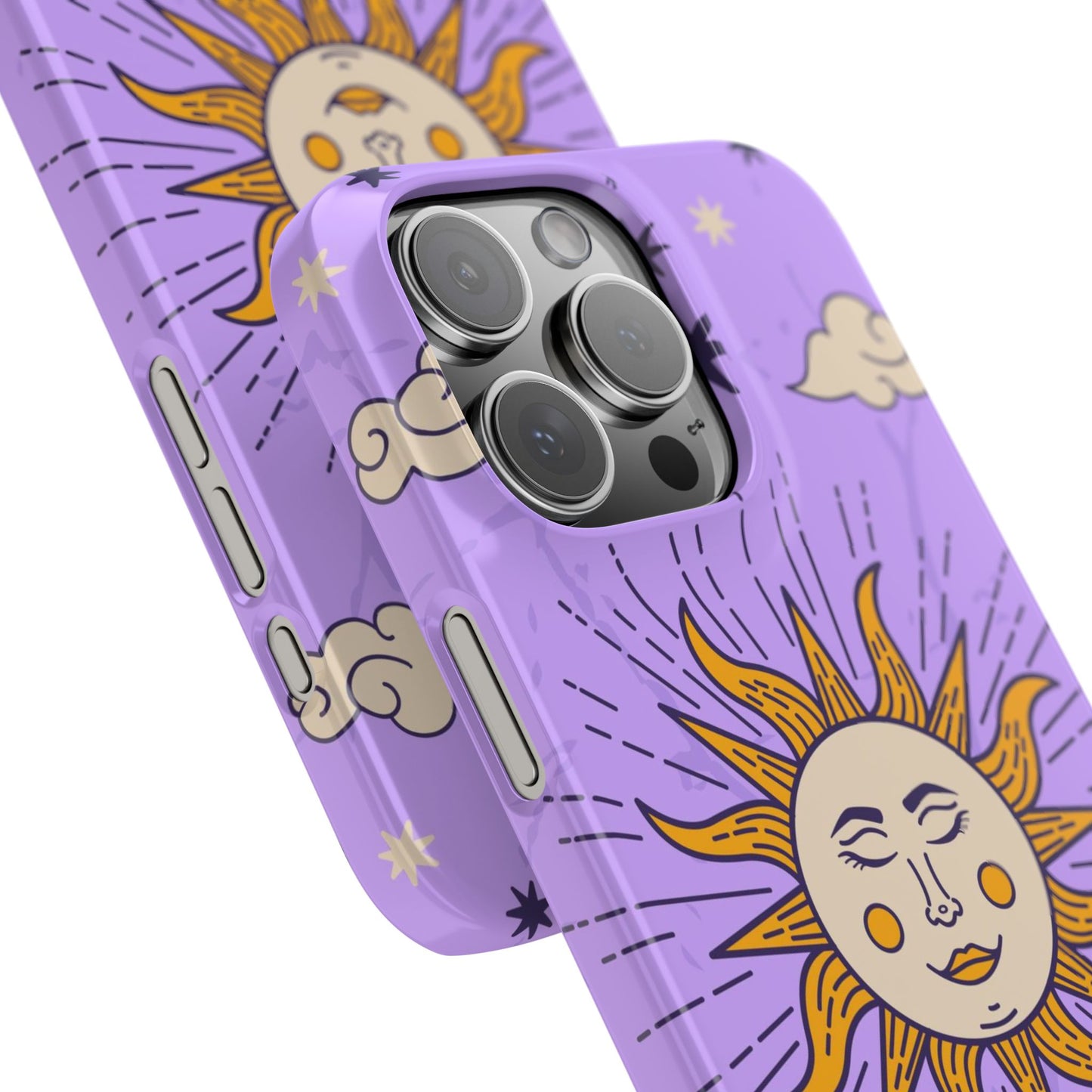 Purple Solar Eclipse Astrology iPhone 16, 15, 14, 13 Case - Celestial Design - Fits iPhone 15 Pro and Max- Ideal Gift for Astrology Enthusiasts