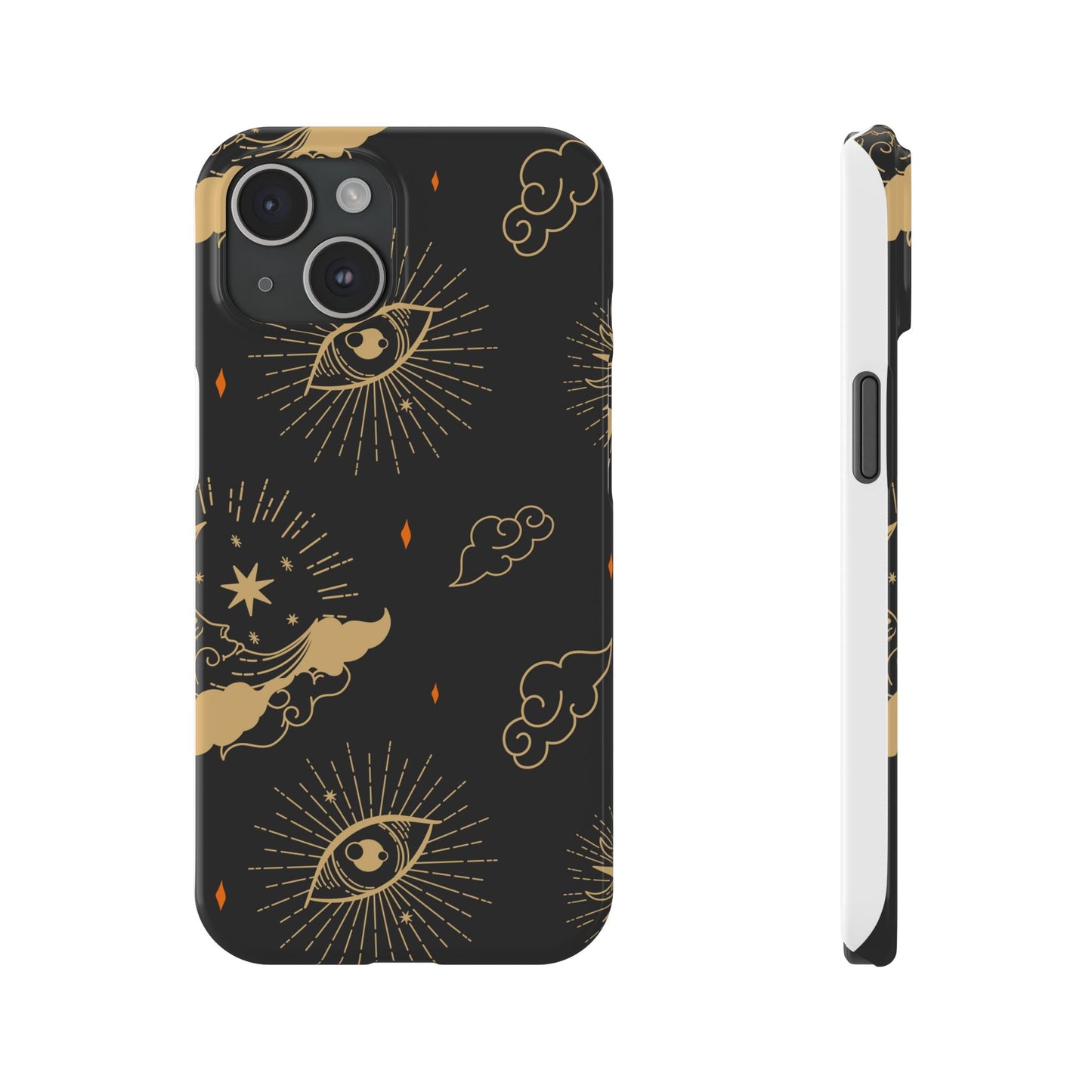 Black and Gold Mystical Astrology iPhone  16, 15, 14,  13 Case. Perfect Gift for Astrology Lovers. Celestial Symbolism - Fits iPhone 15 Pro & Max