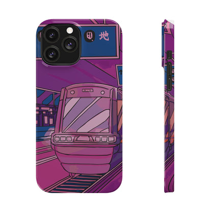 iPhone case with Japanese Vaporwave cityscape for iPhone 16, 15, 14 and 13. Neon Asian style