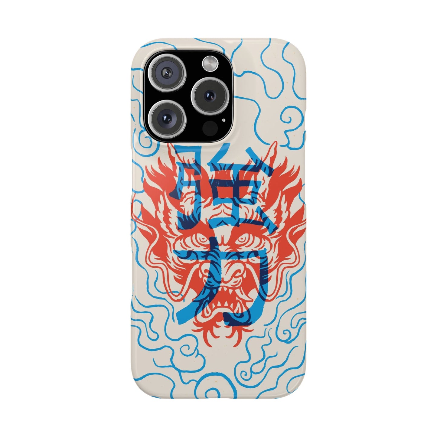 Geek iphone case with asian art duotone style