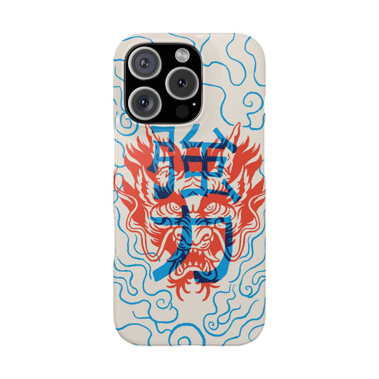 Geek iphone case with asian art duotone style