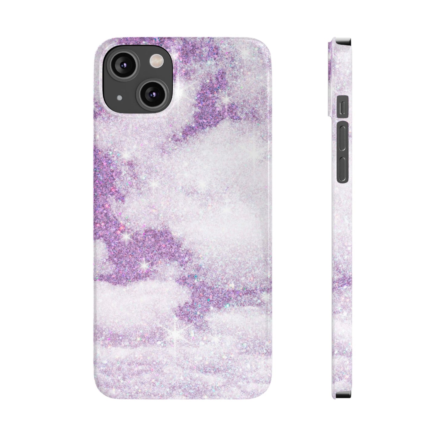 Purple Dreamy Clouds Phone Case - Mystical Glitter Protection for iPhone