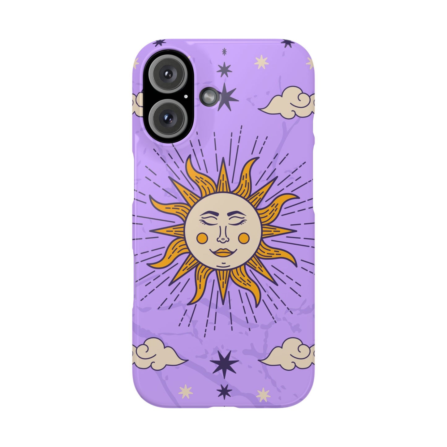 Purple Solar Eclipse Astrology iPhone 16, 15, 14, 13 Case - Celestial Design - Fits iPhone 15 Pro and Max- Ideal Gift for Astrology Enthusiasts