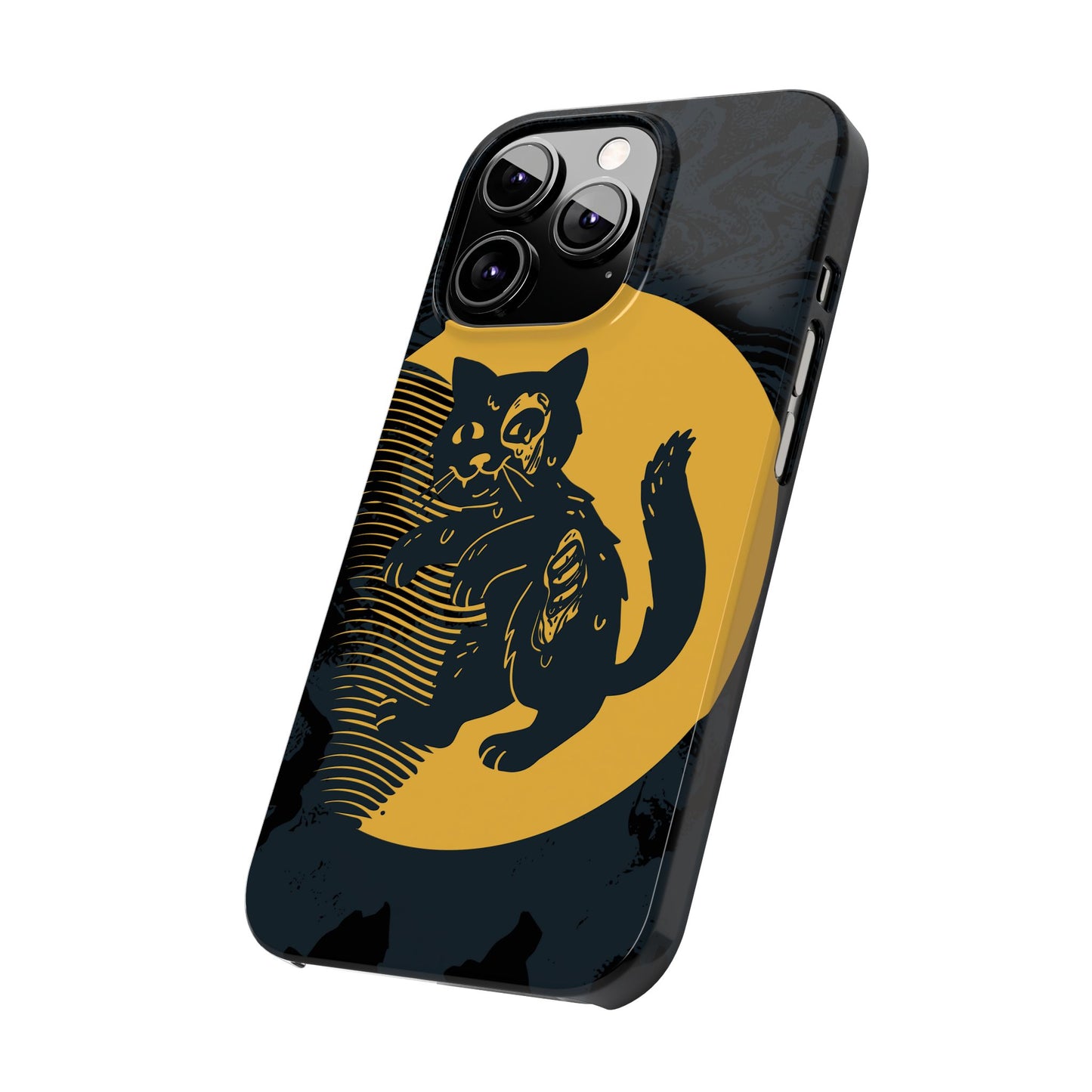 Case iPhone Halloween Edition: Kitten Possessed Zombie. Iphone 16, 15 case, iphone 14 case, iphone 13 case. Pro, max and mini