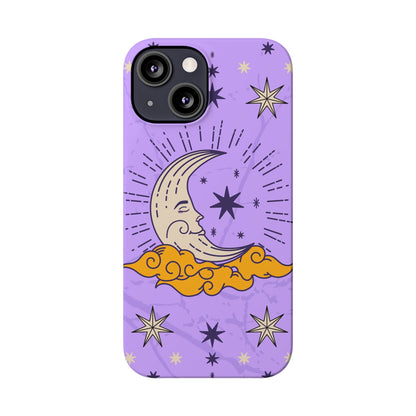 Purple Moon & Modern Witch iPhone 16, 15, 14, 13 Case - Celestial Design - Fits iPhone 15 Pro and Max - Ideal Gift for Modern Witches