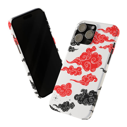 Red & Black Japanese Otaku Cloud iPhone Case - Stylish & Protective Cover