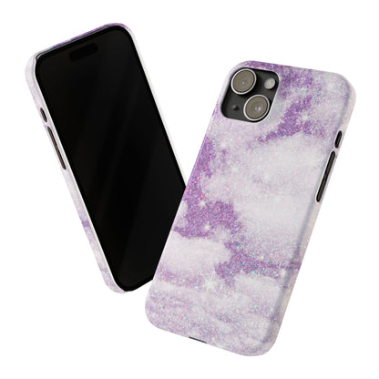 Purple Dreamy Clouds Phone Case - Mystical Glitter Protection for iPhone