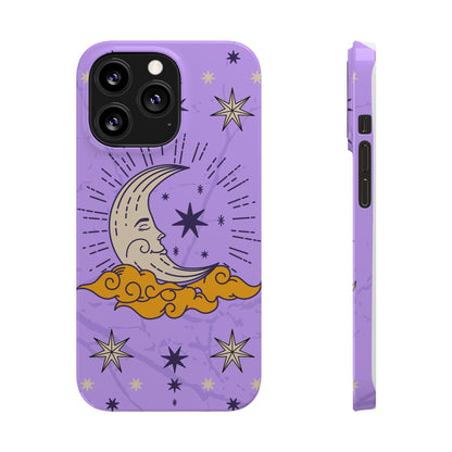 Purple Moon & Modern Witch iPhone 16, 15, 14, 13 Case - Celestial Design - Fits iPhone 15 Pro and Max - Ideal Gift for Modern Witches