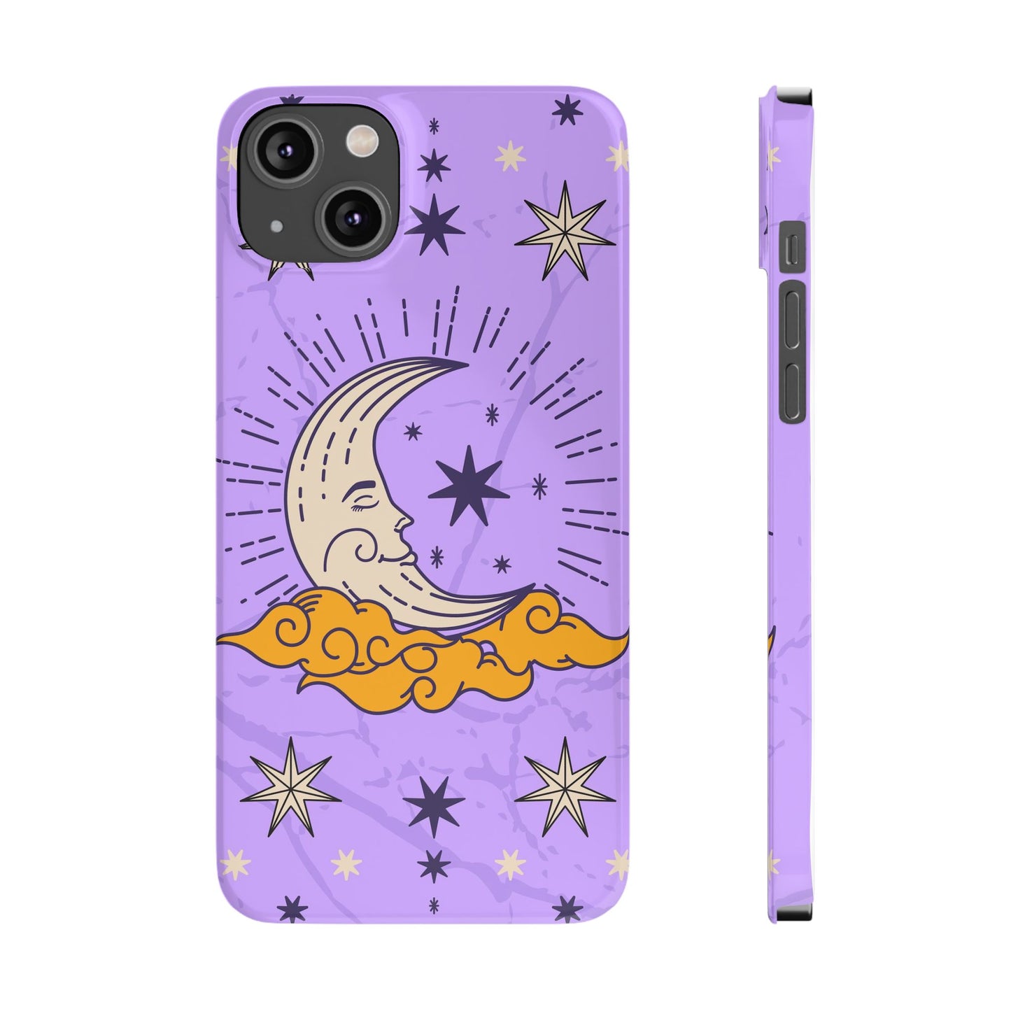 Purple Moon & Modern Witch iPhone 16, 15, 14, 13 Case - Celestial Design - Fits iPhone 15 Pro and Max - Ideal Gift for Modern Witches