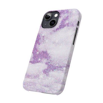 Purple Dreamy Clouds Phone Case - Mystical Glitter Protection for iPhone