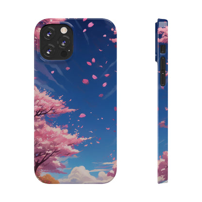 japanese sky landscape sakura flowers - anime style
