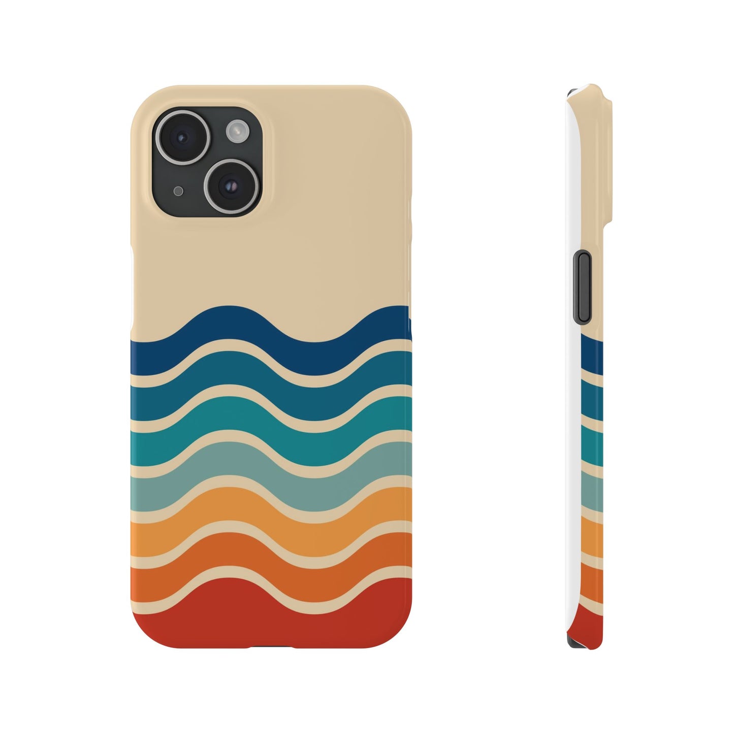 Retro Abstract Striped iPhone Case - Timeless Design for Summer - For iPhone 13, iPhone 14 and iPhone 15 Pro and Max.