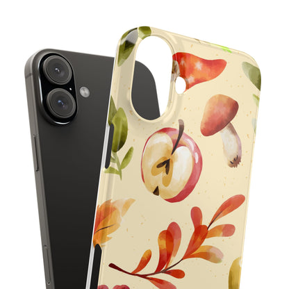 Beautiful iPhone case designs with autumn elements in watercolor style. These phone case designs are perfect for iPhone 16, 15, iPhone 14 and 13