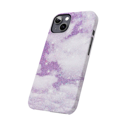 Purple Dreamy Clouds Phone Case - Mystical Glitter Protection for iPhone