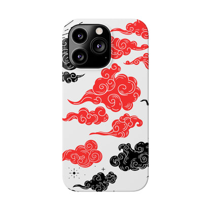 Red & Black Japanese Otaku Cloud iPhone Case - Stylish & Protective Cover