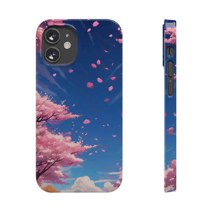 japanese sky landscape sakura flowers - anime style