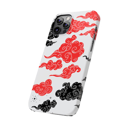 Red & Black Japanese Otaku Cloud iPhone Case - Stylish & Protective Cover