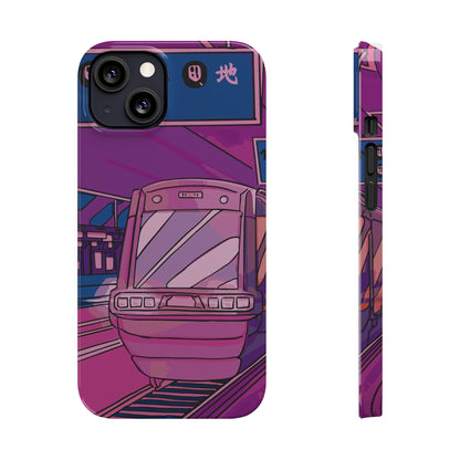 iPhone case with Japanese Vaporwave cityscape for iPhone 16, 15, 14 and 13. Neon Asian style