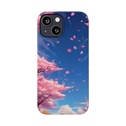 japanese sky landscape sakura flowers - anime style