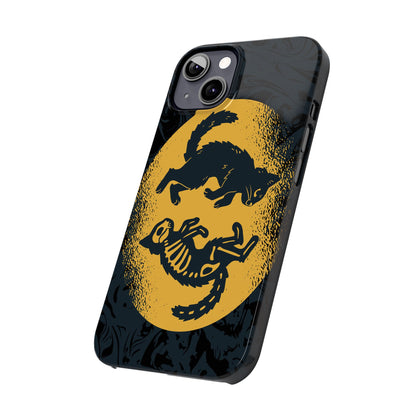 iPhone 16 case Halloween Edition Kitten: Duel between Life and Death in Two Phases Skull. Pro, max and mini