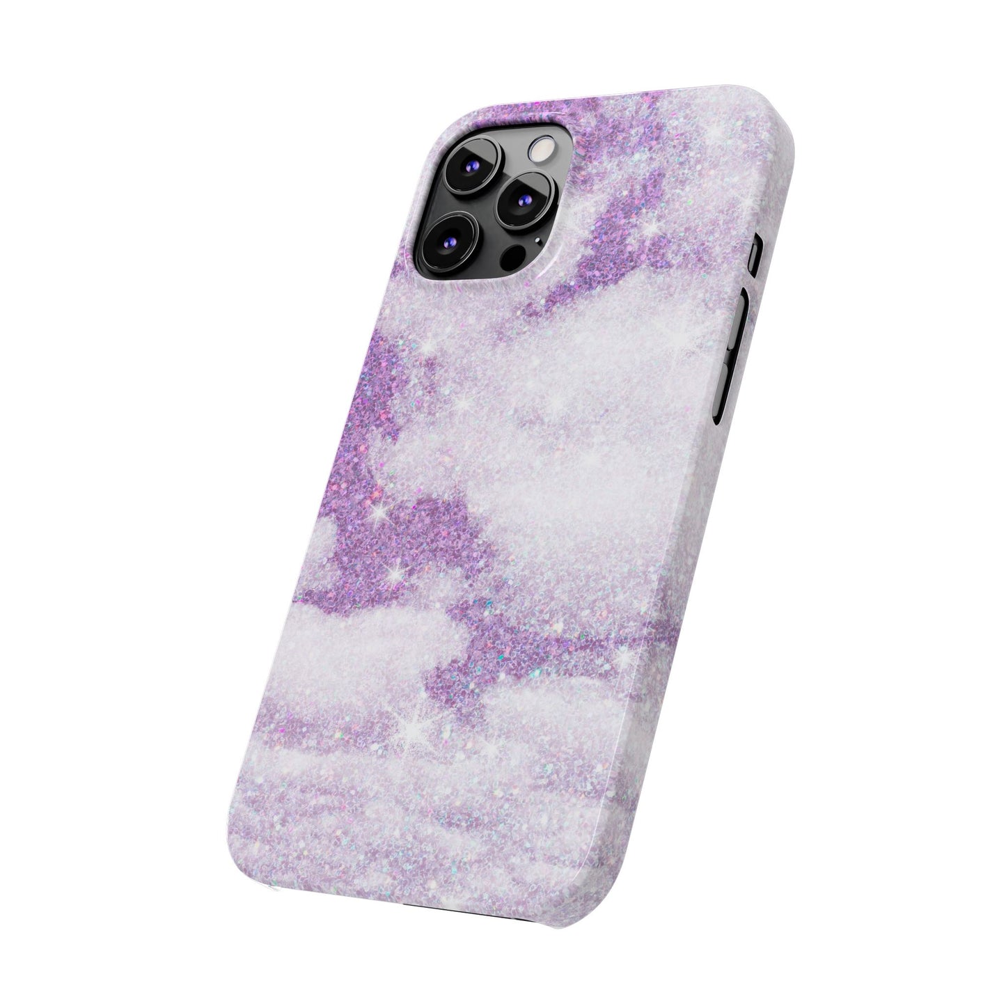 Purple Dreamy Clouds Phone Case - Mystical Glitter Protection for iPhone