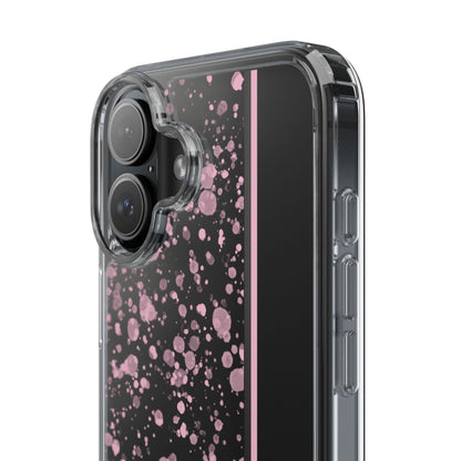 Personalized Clear Phone Case with Pink Splatter Design