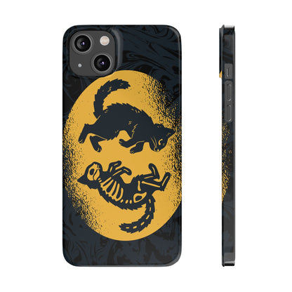 iPhone 16 case Halloween Edition Kitten: Duel between Life and Death in Two Phases Skull. Pro, max and mini