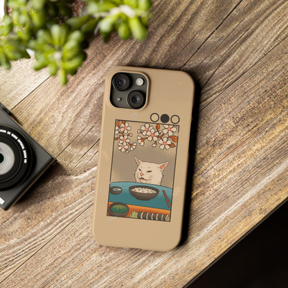 Whimsical Cat and Sushi iPhone Case – Meme-Inspired