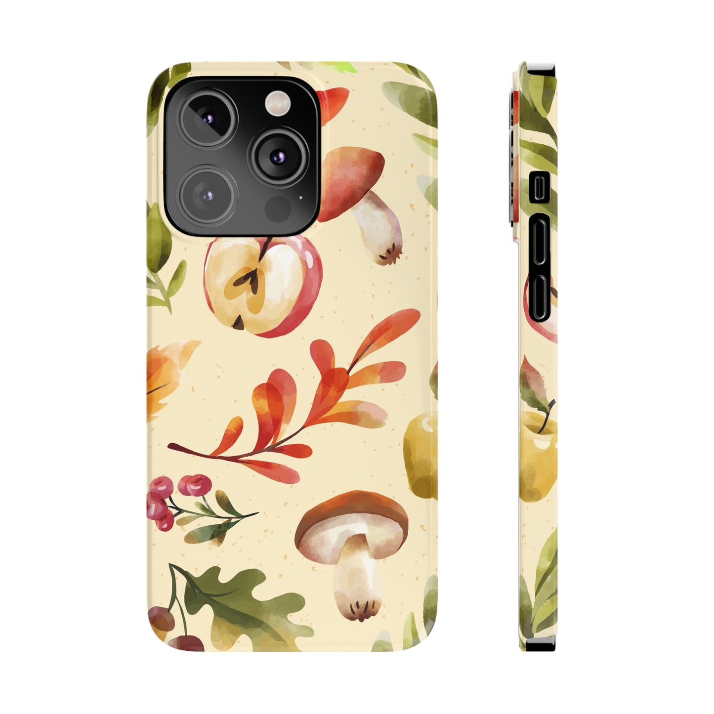 Beautiful iPhone case designs with autumn elements in watercolor style. These phone case designs are perfect for iPhone 16, 15, iPhone 14 and 13