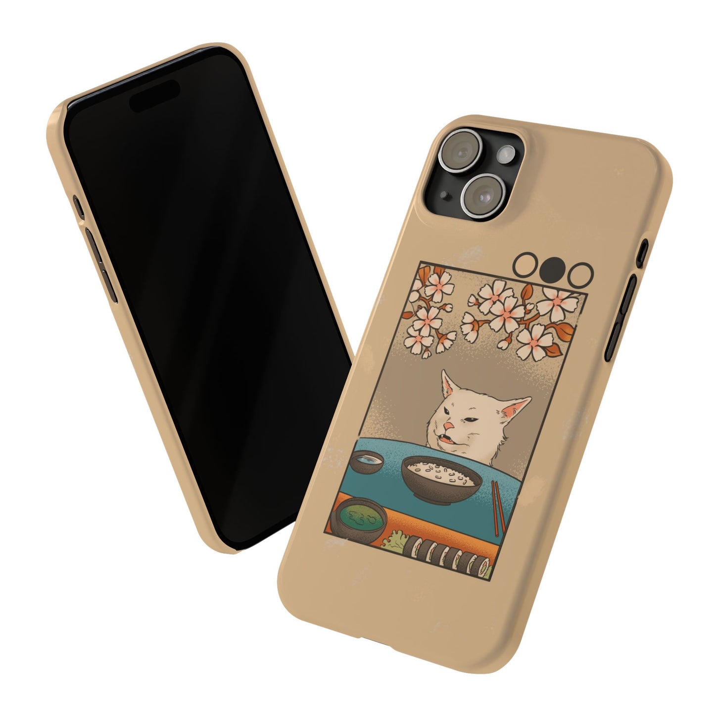 Whimsical Cat and Sushi iPhone Case