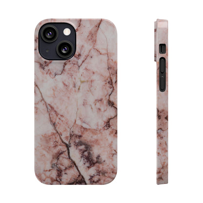 Case iPhone Natural pink stone marble design. For iphone 15, iphone 14 and iphone 13. Pro and max. Supports wireless charging. Premium