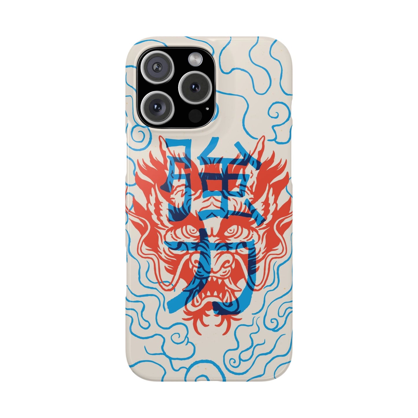 Geek iphone case with asian art duotone style