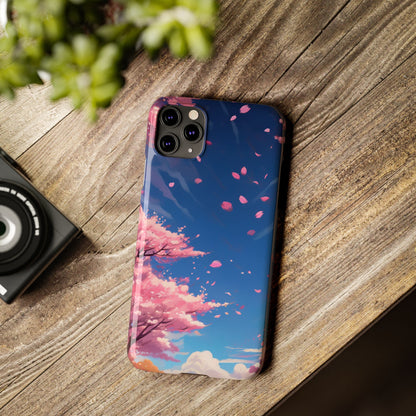 japanese sky landscape sakura flowers - anime style