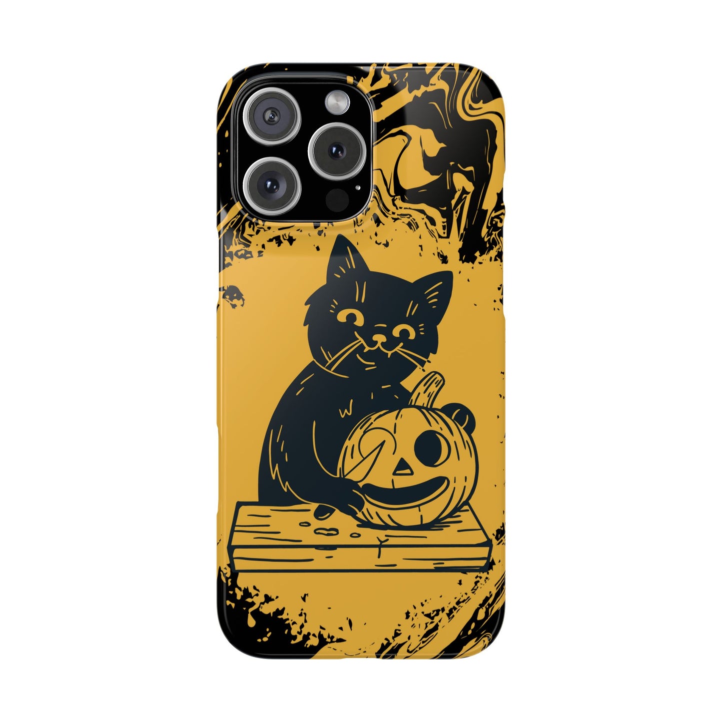 iPhone Case Halloween Edition: Kitty Carving Pumpkin. Iphone 16, 15 case, iphone 14 case, iphone 13 case. Pro, max and mini