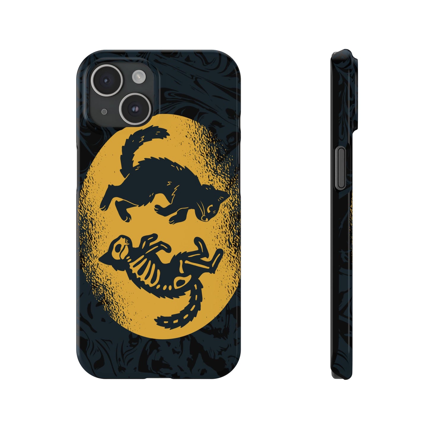 iPhone 16 case Halloween Edition Kitten: Duel between Life and Death in Two Phases Skull. Pro, max and mini