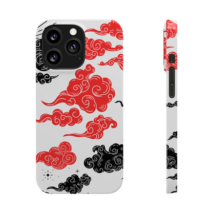 Red & Black Japanese Otaku Cloud iPhone Case - Stylish & Protective Cover